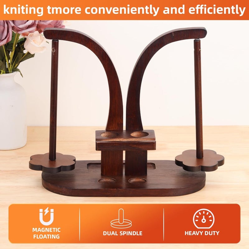 QABCYTA Yarn Holder for Crocheting， Magnetic Yarn Holder, Wood Rotary Yarn Spool Holder,Portable Wrist Yarn Holder, Holder Gifts for Crochet Lovers - Image 3